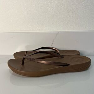 FitFlop Womens Brown Ergonomic Sandals Light Tan Slip On Comfortable Size 8